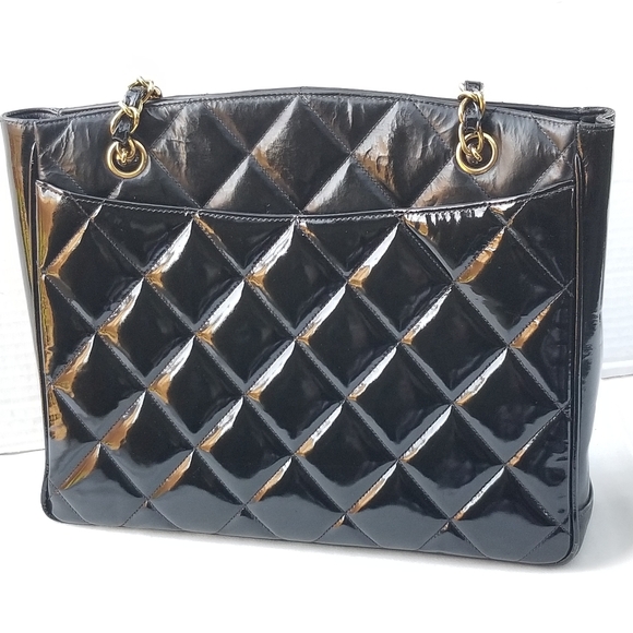 CHANEL Timeless Huge CC 24K Gold Plated Quilted leather chain strap Tote handbag - Picture 11 of 16